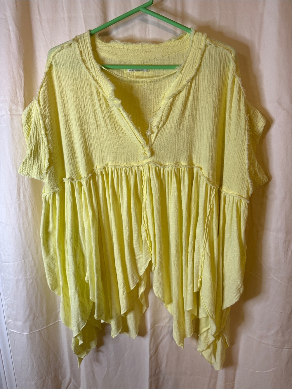We The Free Pale Yellow Handkerchief-Hem Tunic